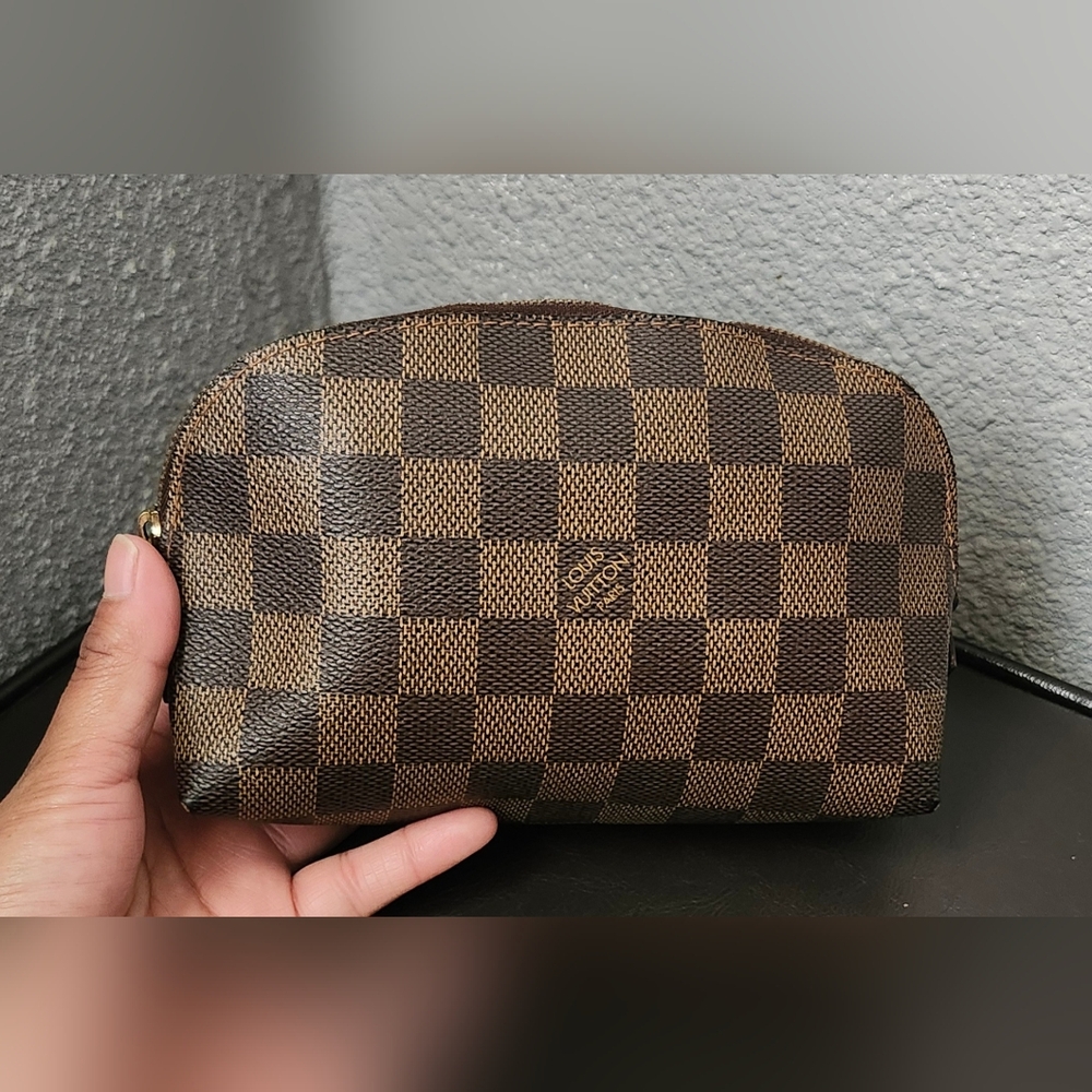Louis Vuitton Brown Checkered Cosmetic Pouch